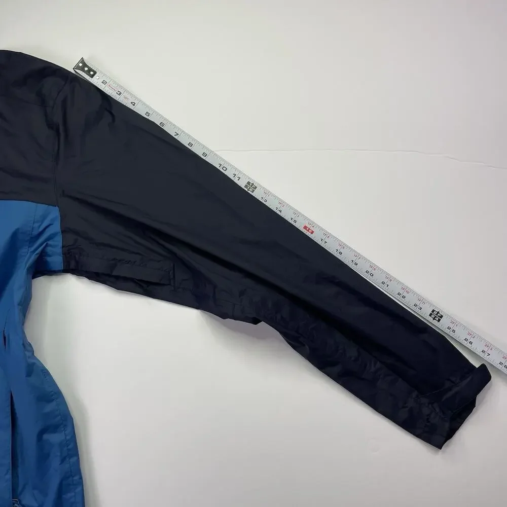 North Face Venture 2 Jacket Mens Large With Hood Blue Colorblock Two Tone